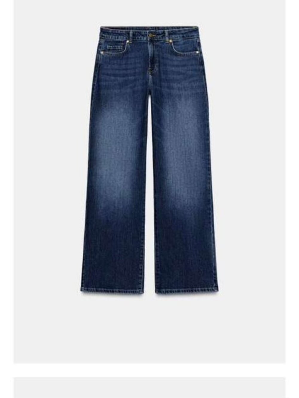 Zara Wide Leg Jeans High Rise Blue Denim Size 14 EU 46 NWOT - Picture 5 of 6